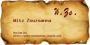 Witz Zsuzsanna névjegykártya